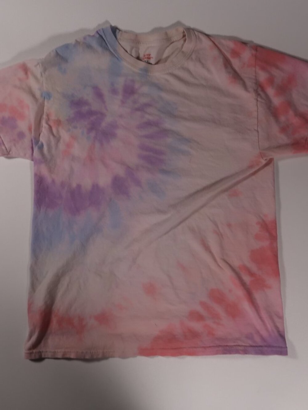 Hanes Tie-Dye Long Sleeve Tee in pastel Purple, Pink, Blue